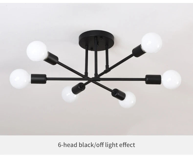 Retro Industrial Wrought Iron Ceiling Lamp