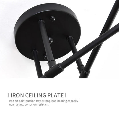 Retro Industrial Wrought Iron Ceiling Lamp