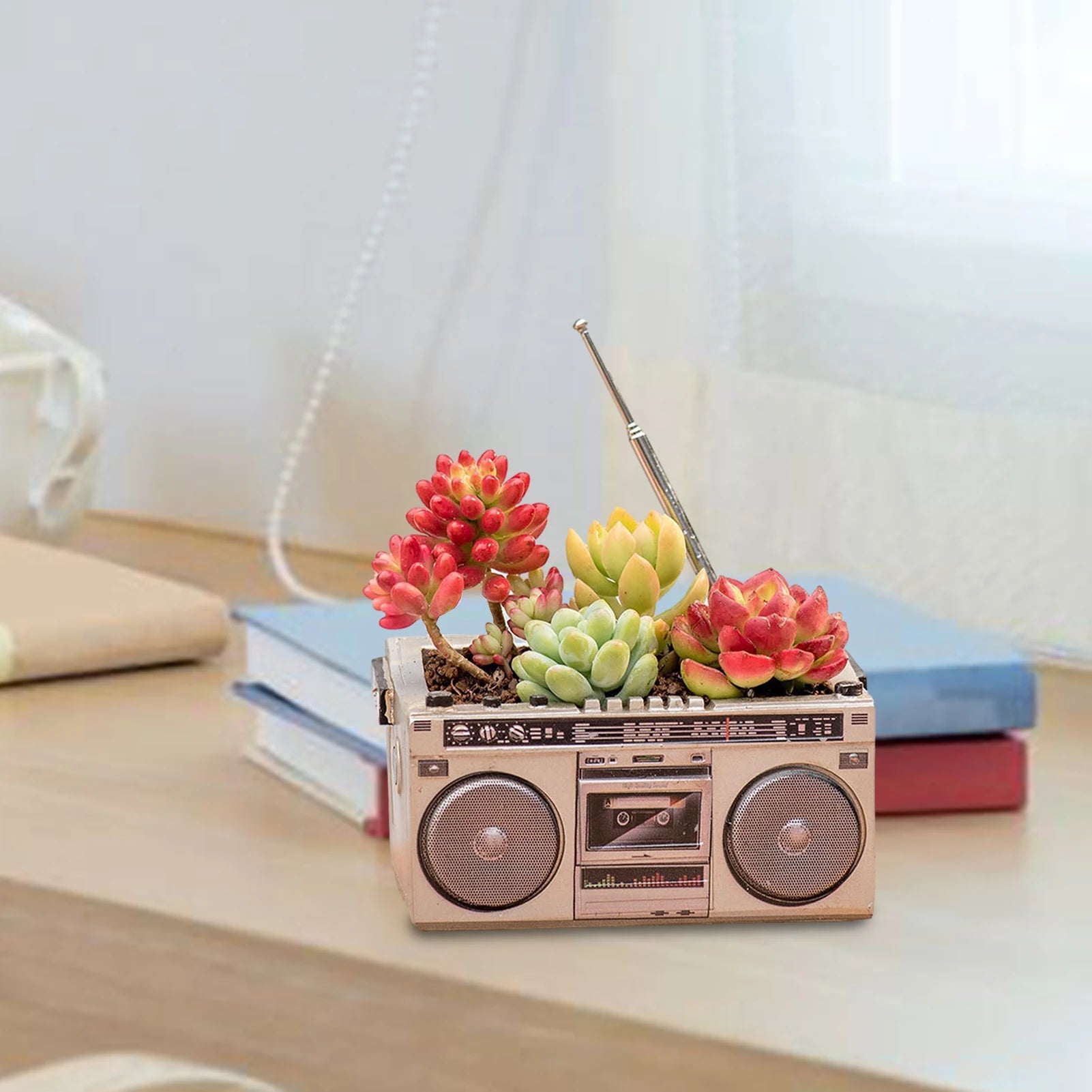 Retro Radio Planter for Succulents