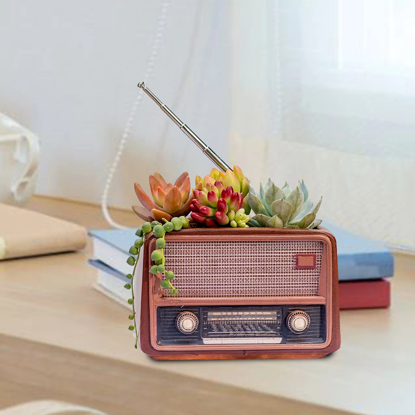 Retro Radio Planter for Succulents