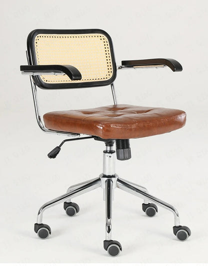 Retro Rattan Office Chair - Comfortable & Stylish