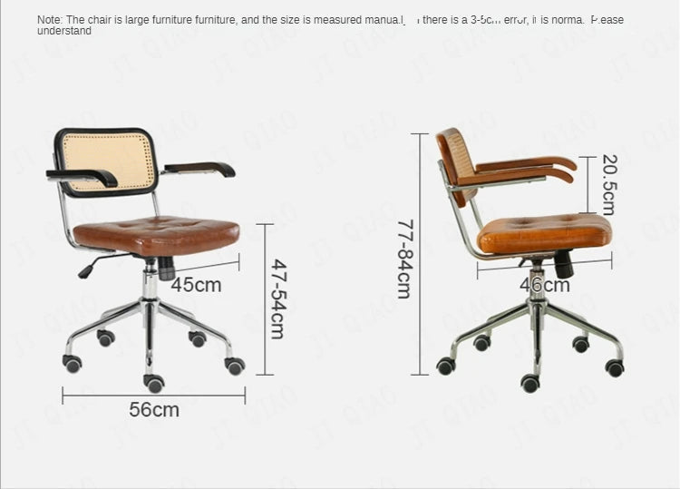 Retro Rattan Office Chair - Comfortable & Stylish