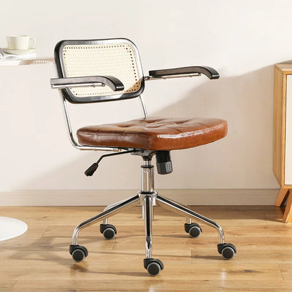 Retro Rattan Office Chair - Comfortable & Stylish