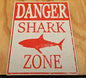 Retro Shark Warning Metal Sign