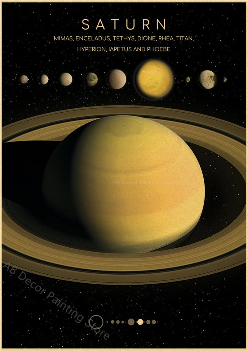 Retro Space Astronomy Poster Prints