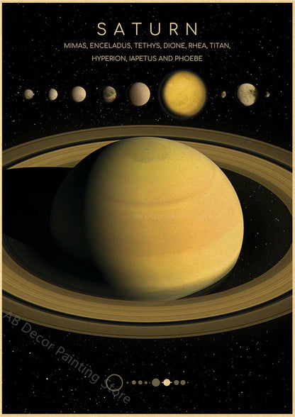 Retro Space Astronomy Poster Prints