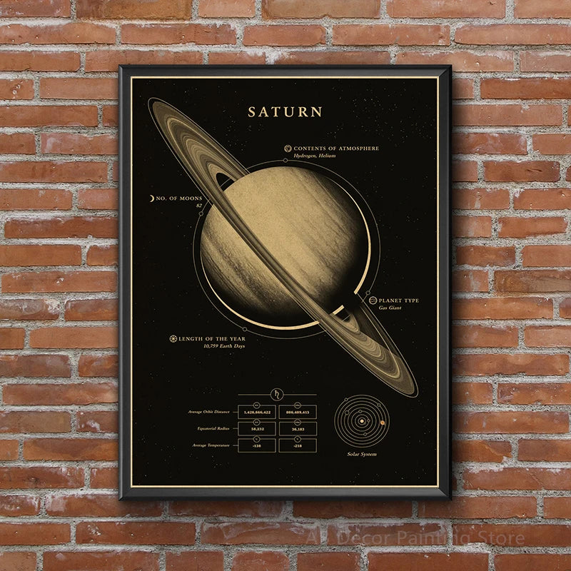 Retro Space Astronomy Poster Prints