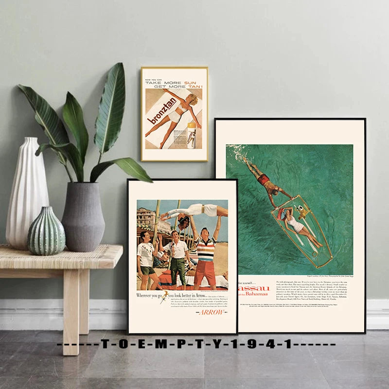 Retro Summertime Canvas Poster Decor