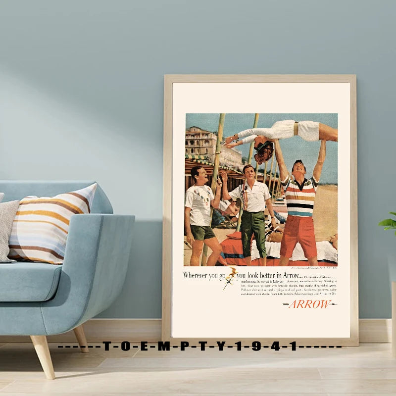 Retro Summertime Canvas Poster Decor