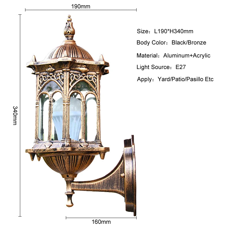 Retro Waterproof E27 Wall Lamp