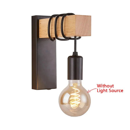 Retro Wood Industrial LED Wall Lamp