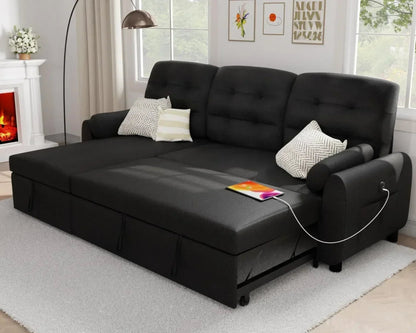 Reversible Storage Sectional Sofa with USB