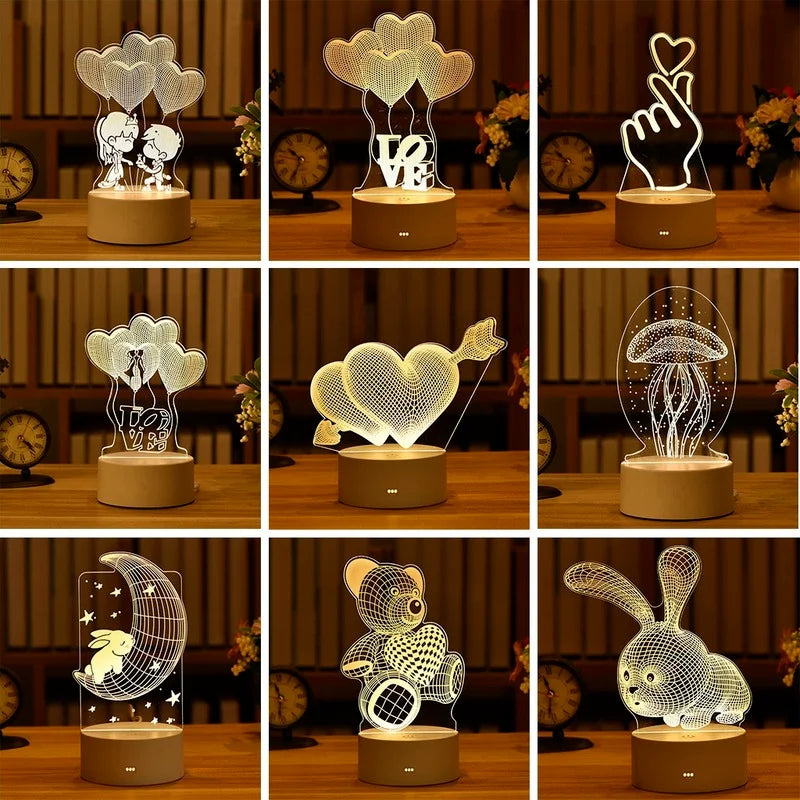 Romantic 3D Acrylic LED Night Light