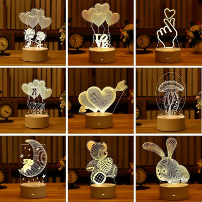 Romantic 3D Acrylic LED Night Light