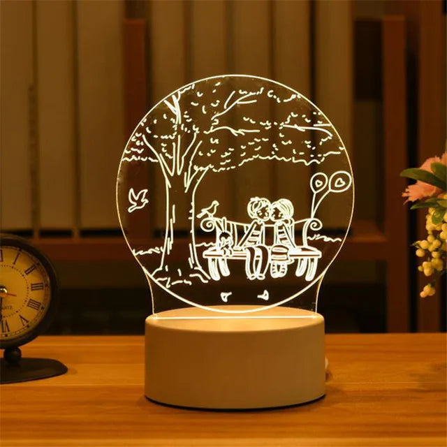 Romantic 3D Acrylic LED Night Light