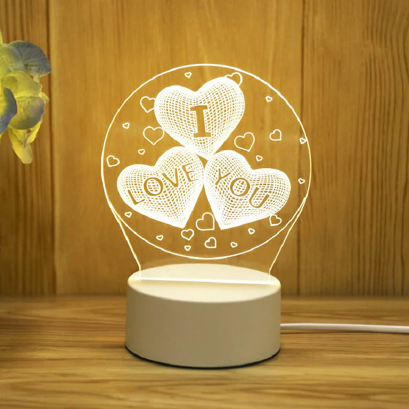 Romantic 3D Acrylic LED Night Light