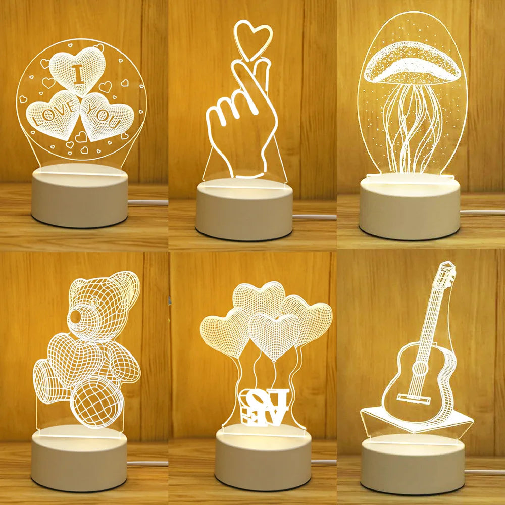 Romantic 3D Acrylic LED Night Light