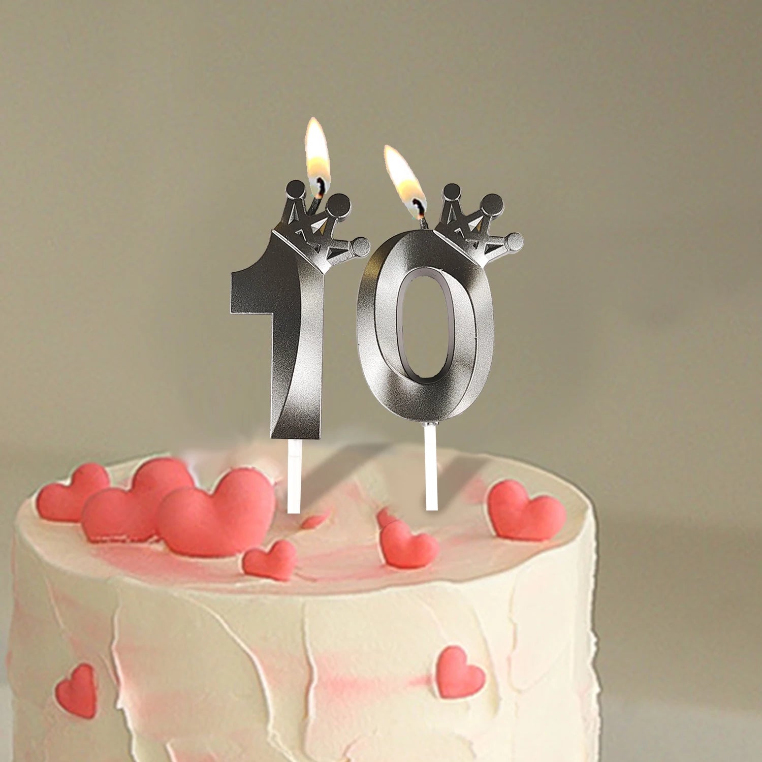 Romantic Black Crown Number Candles