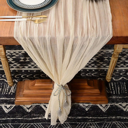 Romantic Boho Cheesecloth Table Runner