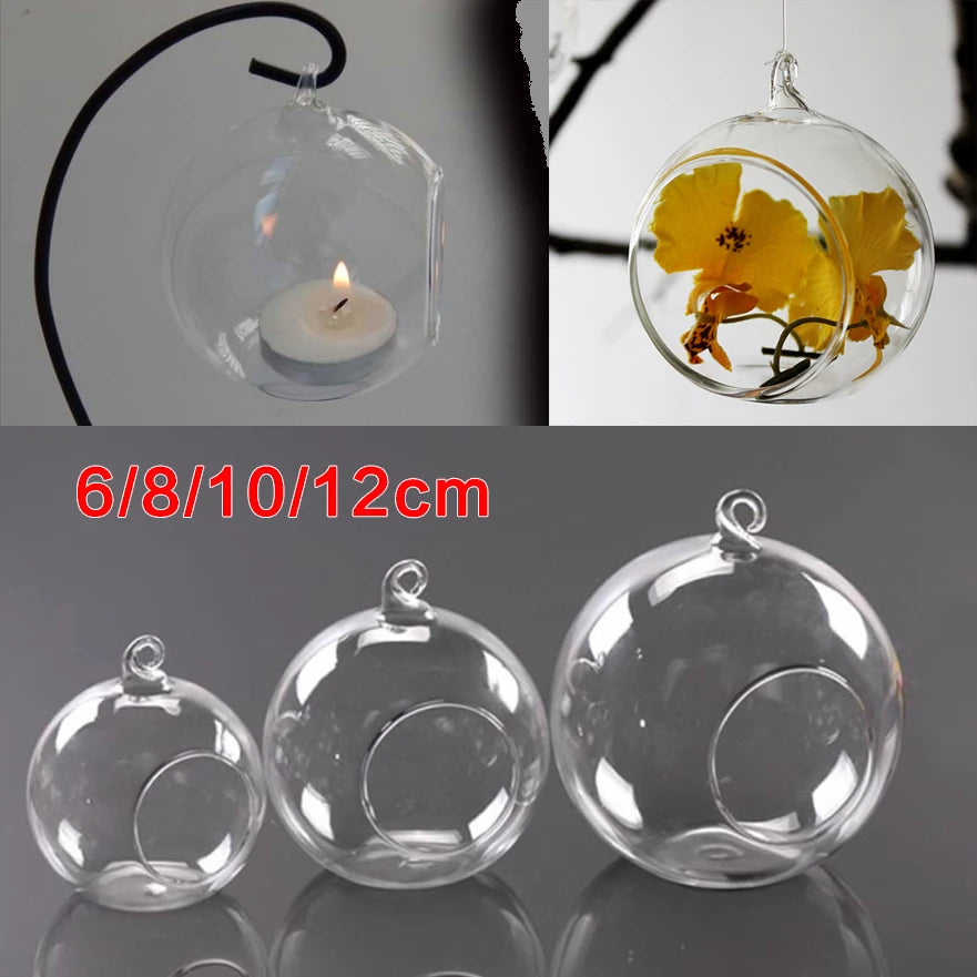 Romantic Clear Glass Hanging Candle Holders