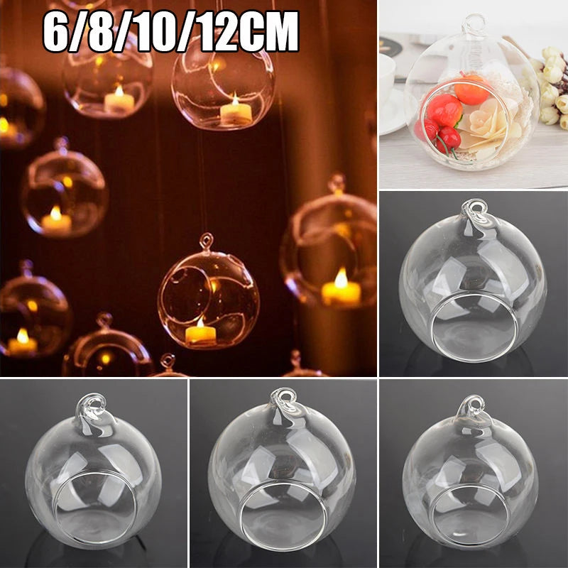 Romantic Clear Glass Hanging Candle Holders