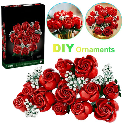 Rose Bouquet Building Blocks Kit