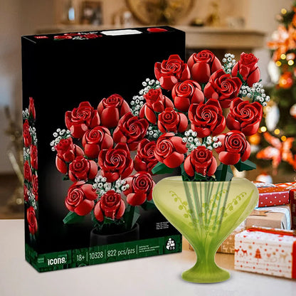 Rose Bouquet Building Blocks Kit