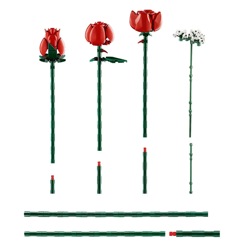 Rose Bouquet Building Blocks Kit