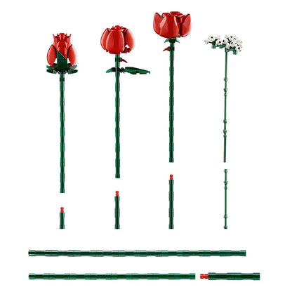 Rose Bouquet Building Blocks Kit