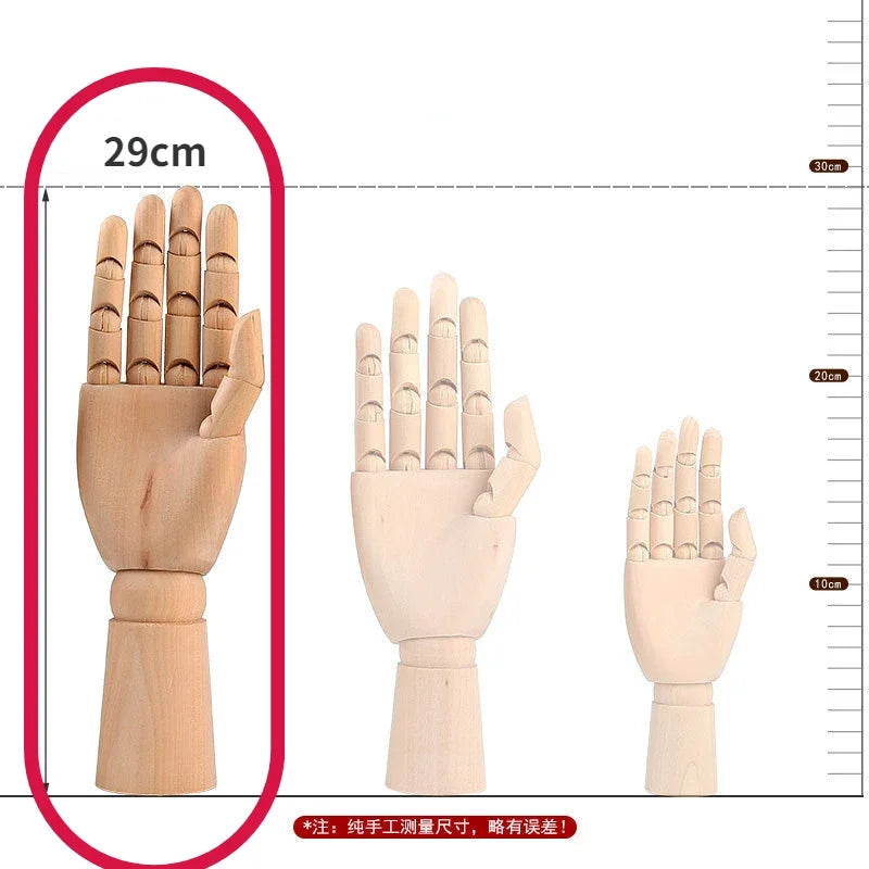 Rotatable Wooden Hand Figurine Model