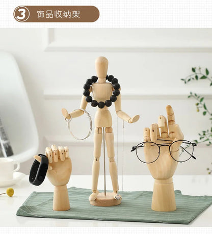 Rotatable Wooden Hand Figurine Model