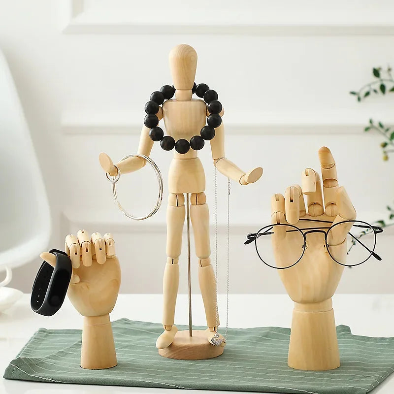 Rotatable Wooden Hand Figurine Model