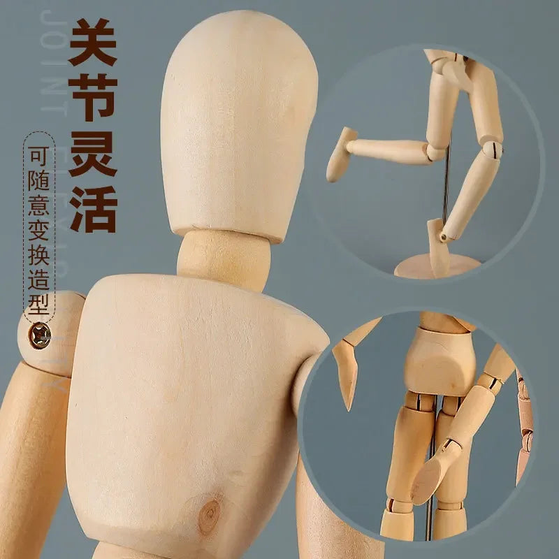 Rotatable Wooden Hand Figurine Model