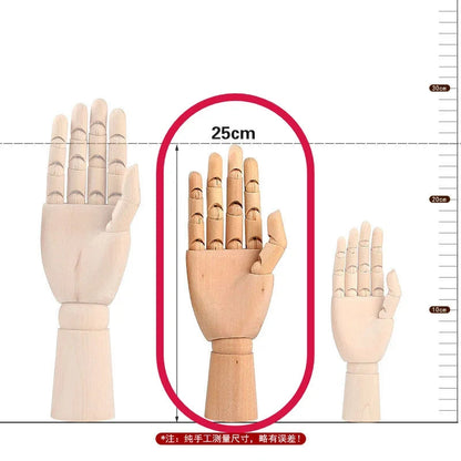 Rotatable Wooden Hand Figurine Model