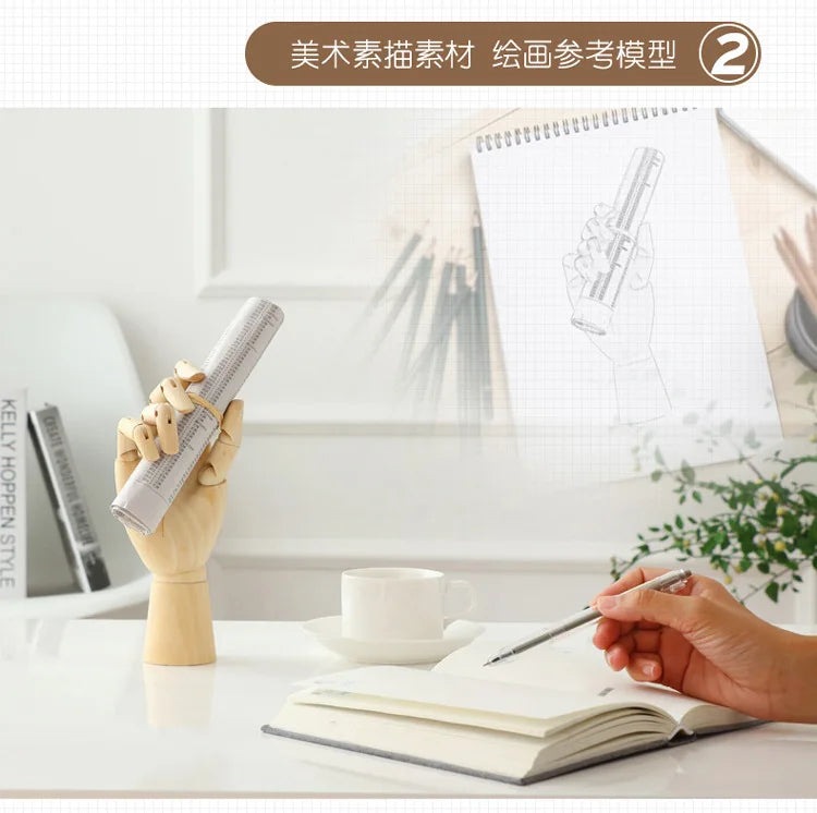 Rotatable Wooden Hand Model Figurine