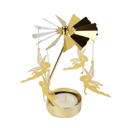 Rotating Metal Candlestick Holder - Snowflake