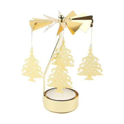 Rotating Metal Candlestick Holder - Snowflake