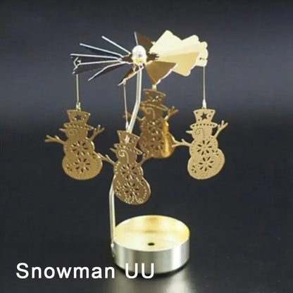 Rotating Metal Candlestick Holder - Snowflake