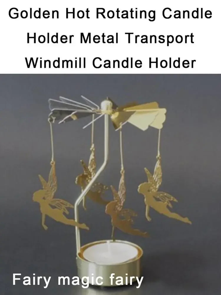 Rotating Metal Candlestick Holder - Snowflake