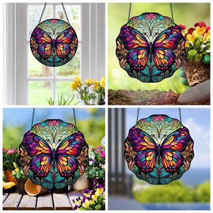 Round Butterfly Acrylic Window Decoration