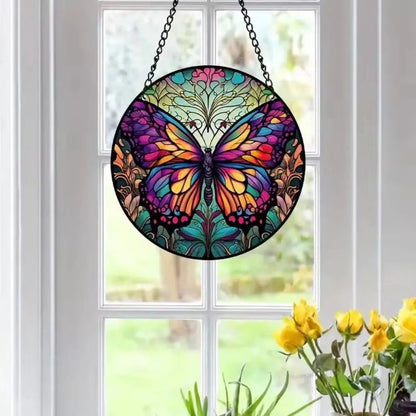 Round Butterfly Acrylic Window Decoration