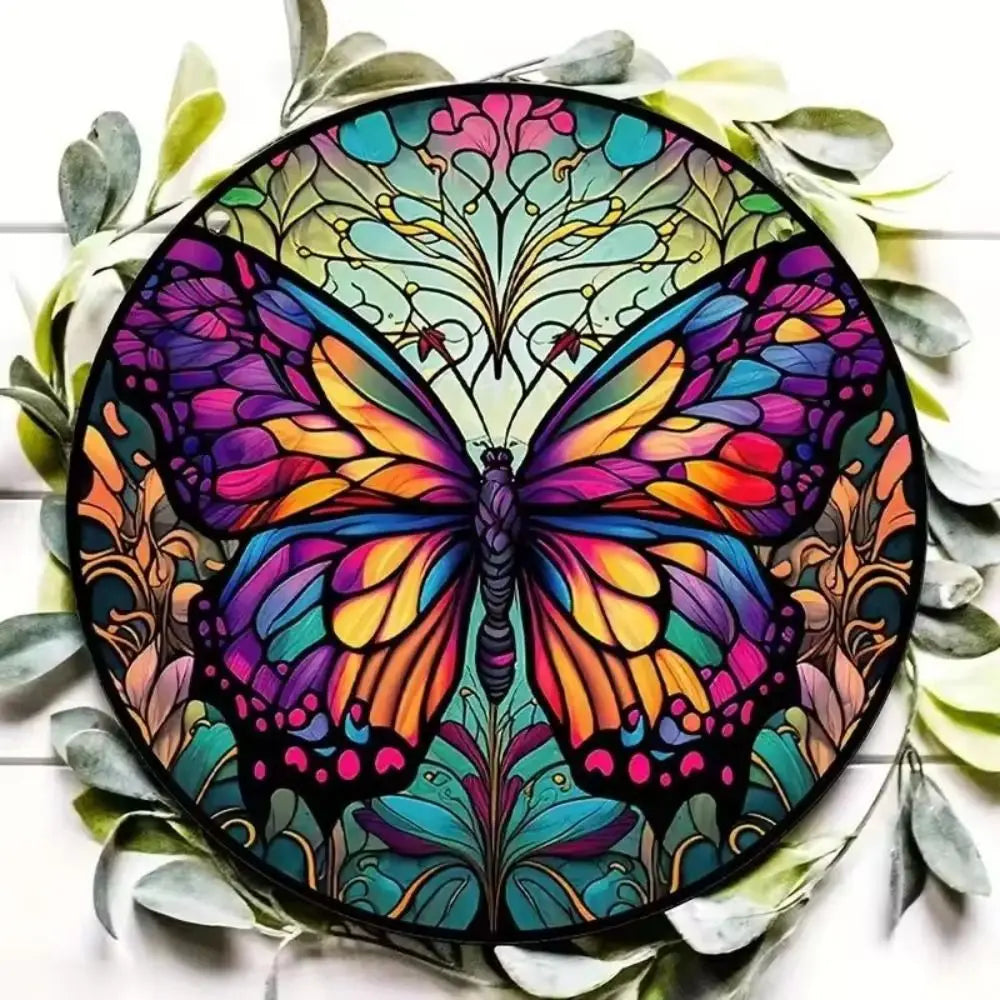 Round Butterfly Acrylic Window Decoration