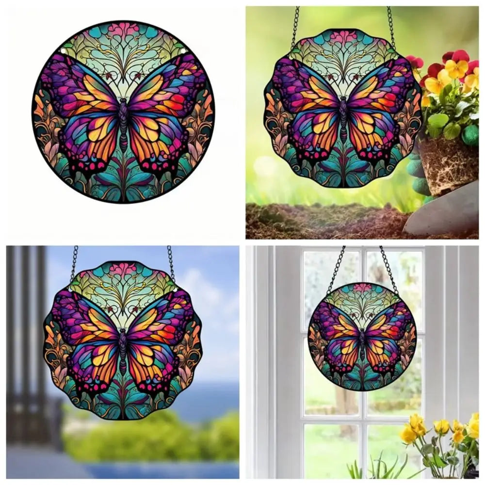 Round Butterfly Acrylic Window Decoration