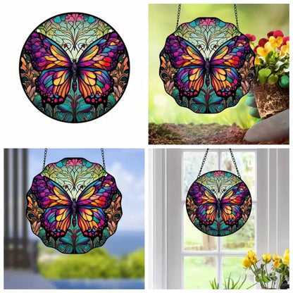 Round Butterfly Acrylic Window Decoration