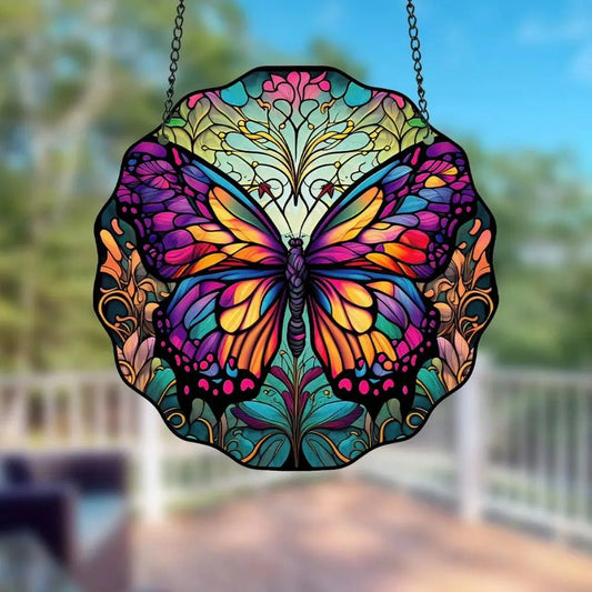 Round Butterfly Acrylic Window Decoration