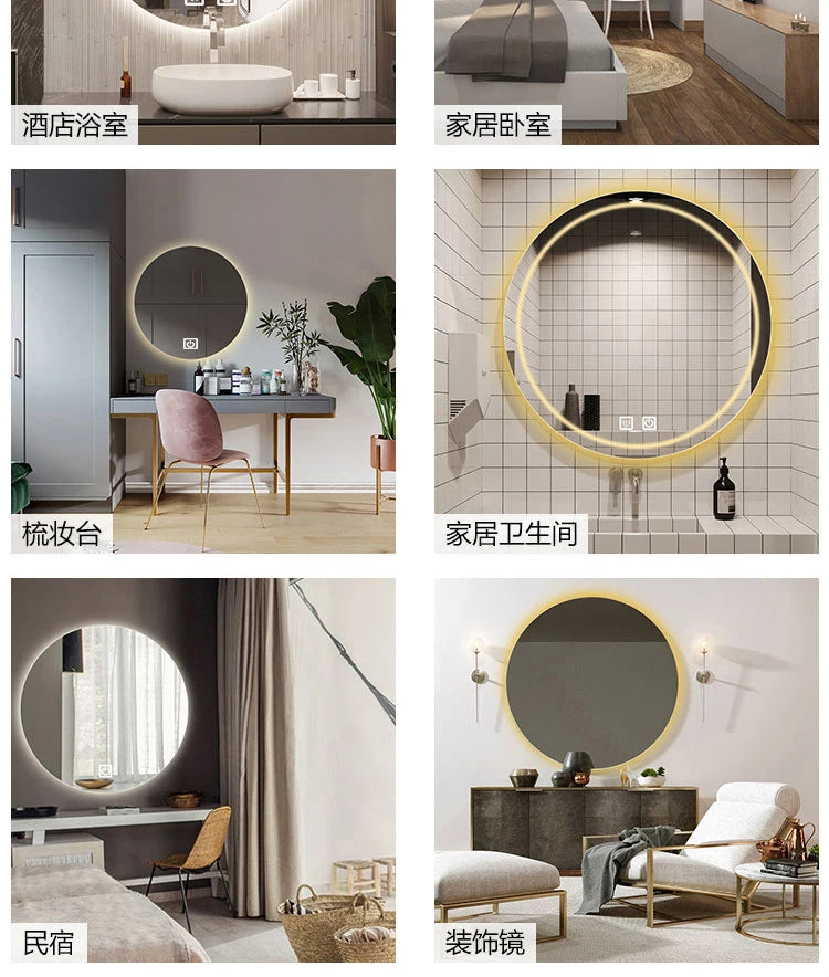 Round LED Defogging Mirror 40/50/60CM