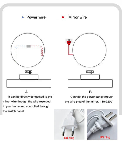 Round LED Defogging Mirror 40/50/60CM