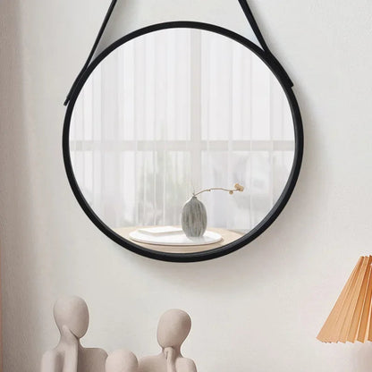 Round Wooden Border Vanity Mirror