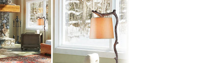 Rustic Bronze Overhang Floor Lamp