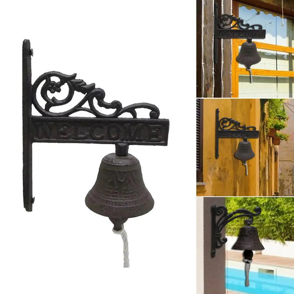 Rustic Cast Iron Wall-Mounted Bell